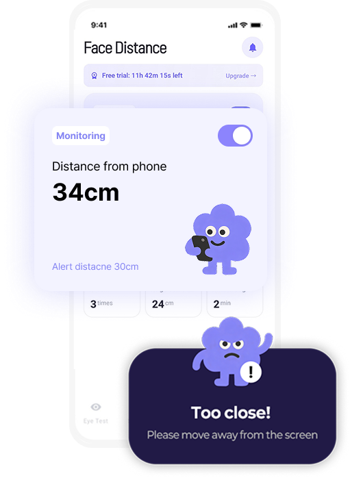 Screen Distance Monitor & Alert app screen